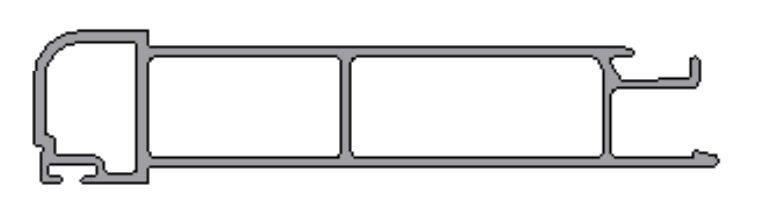 PWP profilé porte - 4 charnières - 2758 mm - pour port Defender - aluminium