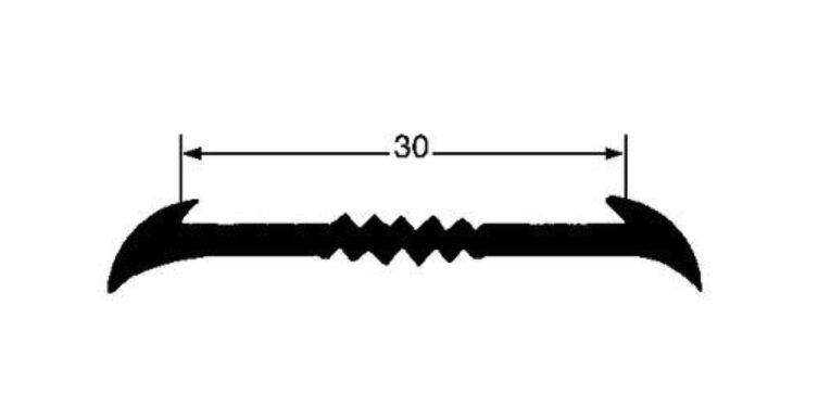 Pommier onderplaat 30 mm - voor stootlijst 1835116 - zwart - 25 meter