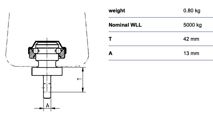 RUD swivel adapter for hoists HWA-13-DK-5000
