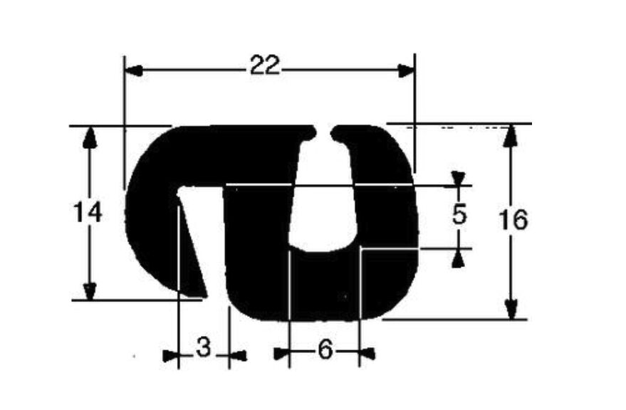 Pommier window profile water barrier for thickness 3-6 mm - roll 25 meter - EPDM