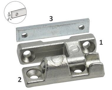 Pommier onderbordscharnier set 92 x 28 mm - verzinkt