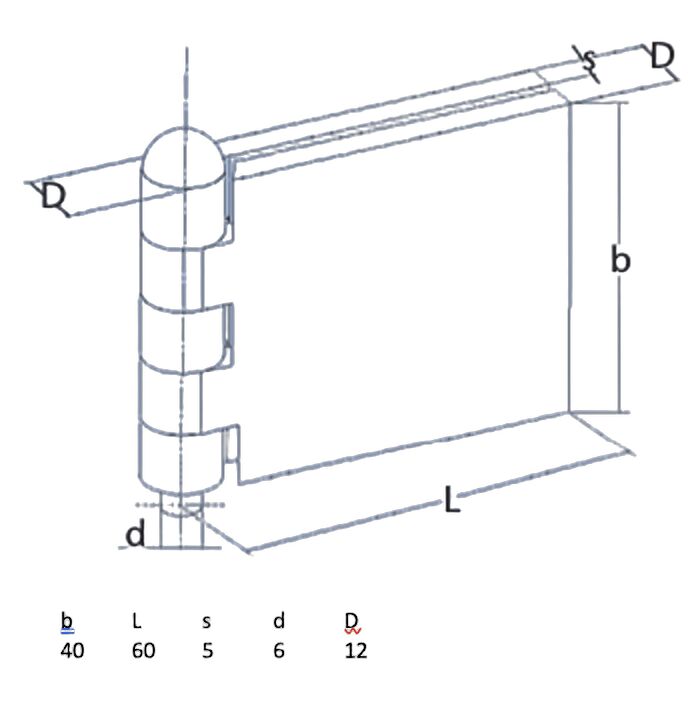 Rhiwa Quality portierscharnier 40 x 60 x 5 mm (BxLxD) - pen Ø 6 mm - blank staal