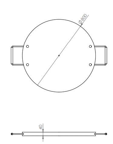 Rhiwa Quality plaque de frappe Ø 800 x 40 mm - ronde