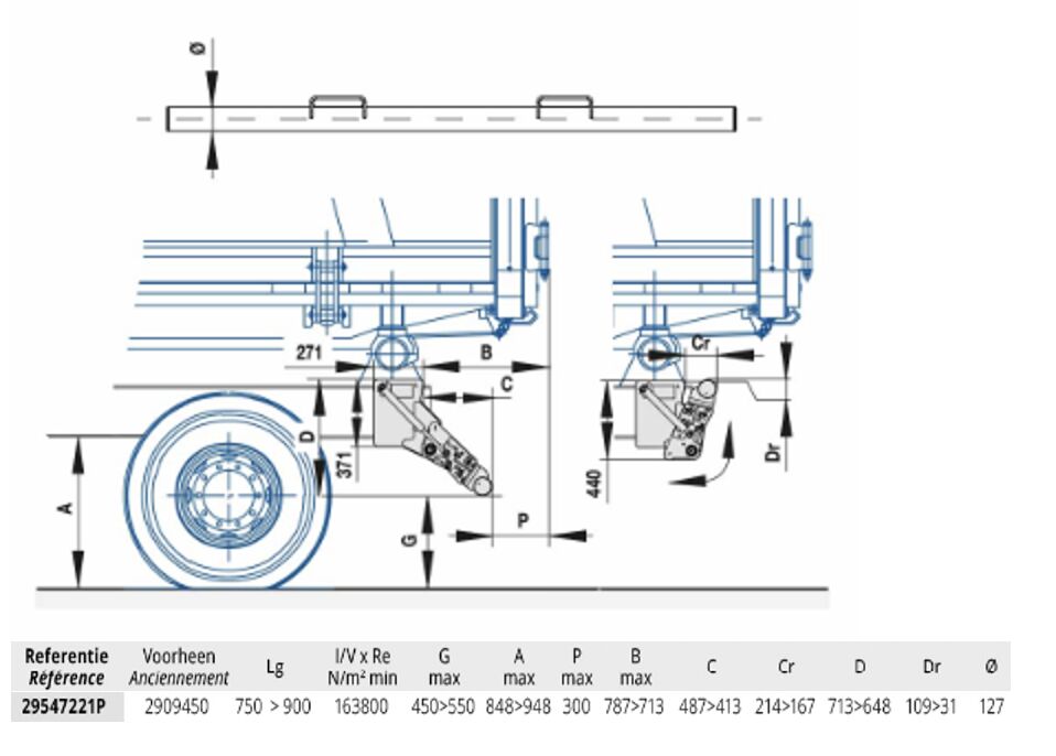 Pommier bumper XLIFT P721P - hydraulic lifting - for tipper body - R58-03