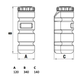 LAGO document tube Ø 90 mm - length 340 mm - grey plastic
