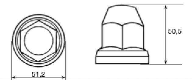 Rhiwa Quality wheel nut cover M33 - plastic chrome finish