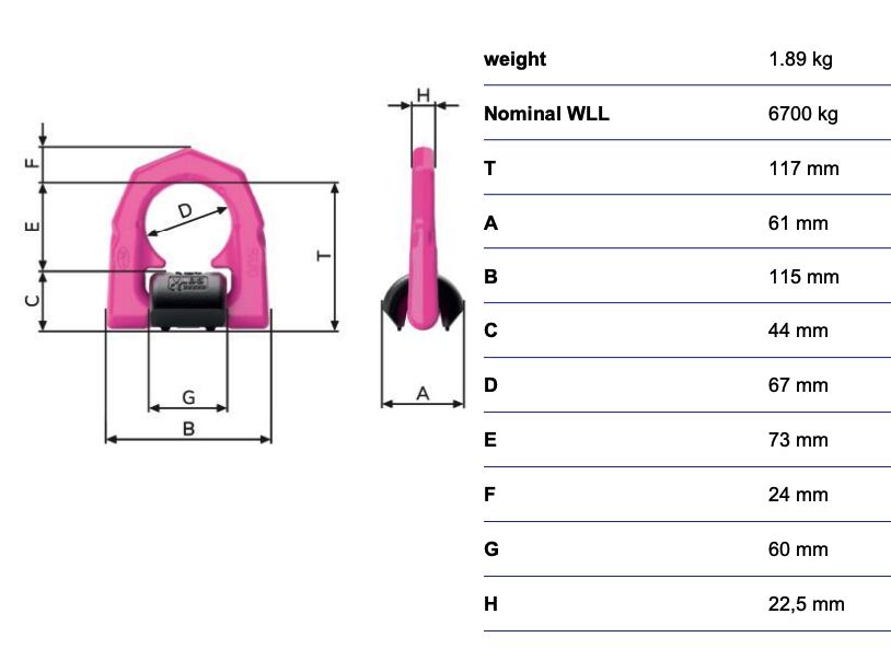 RUD VLBS - 6,7t - anneau de levage à souder sans ressort