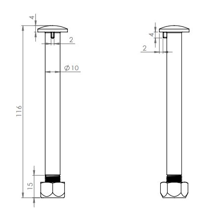 Rhiwa Quality axe de charnière - pour charnière MK4 - galvanisé