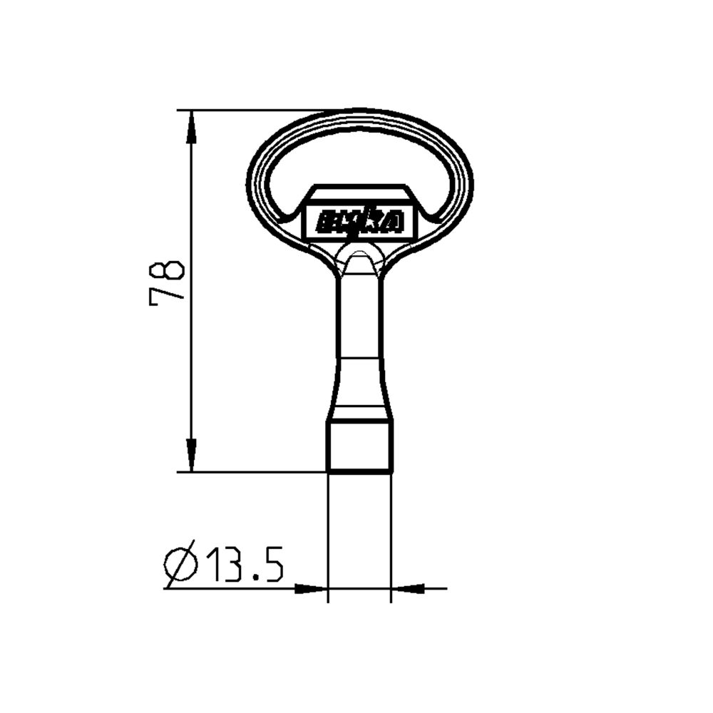 Rhiwa Quality triangle key - internal 7 mm - black coated zamak