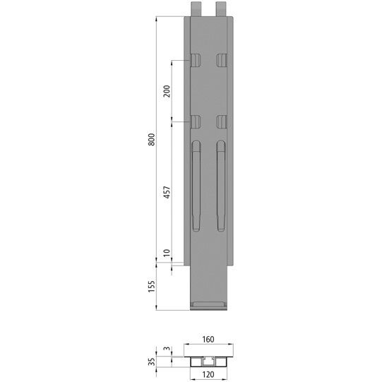Kinnegrip K20 centre pillar - 800 mm - with locator - microZINQ® 5