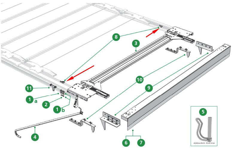 Edscha ramp locking - rear (L+R) - for Edscha CS Ultraline I + II + HD