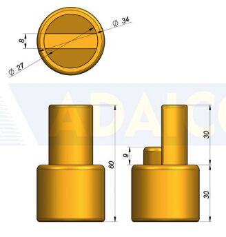 Rhiwa Quality bottom plug - for Ø 27 mm tension tube - bridge connection