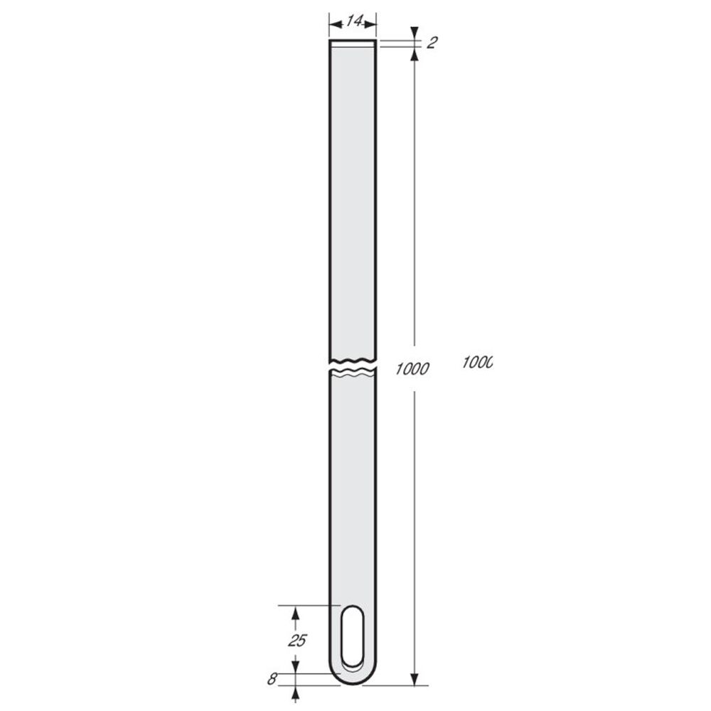 Pommier rod - 1000 mm - for espagnolette lock - zinc-plated