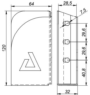 Rhiwa Quality board bracket - left - 27 mm inside - rivet model