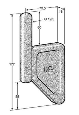 Pommier weld-on gudgeon - pin 60 mm long and Ø 20 mm - forged steel