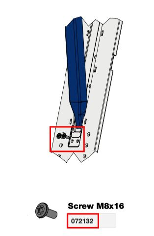 Kinnegrip vis torx K20 M8x16 - pour fixation de la rallonge K20