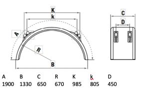 LAGO spatscherm Wheelmate Pro - 650 x 1330 mm (BxSpw)