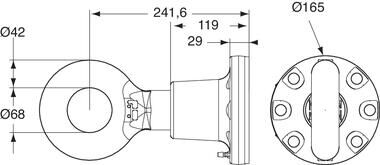 Pommier anneau de remorquage Ø 68 mm - pivotant - incl. 6 vis/anneaux - 110 kN - acier