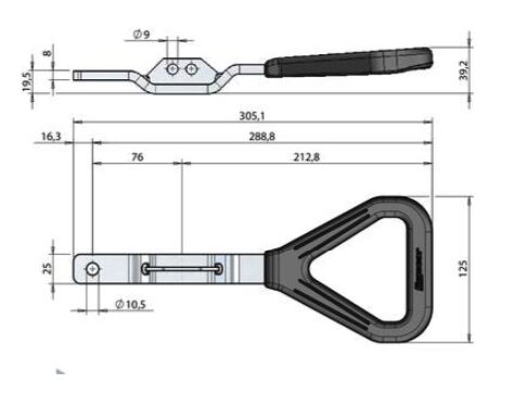 Pommier handgreep Ergo - voor sluiting Ø 16 en Ø 22 mm - RVS