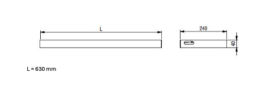 PWP traptrede los - 630 x 240 mm (LxB) - voor aluminium uittrekbare trap