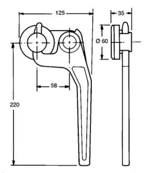 Pommier dropside locking gear - left - incl. keeper - plain steel