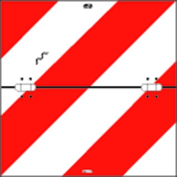 Rhiwa Quality nachtparkeer markeringsbord - links - 423 x 423 mm - horizontaal klapbaar - klasse 2