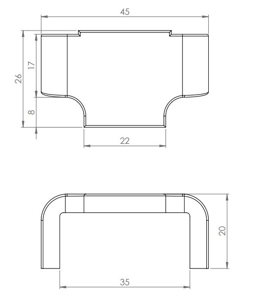 Rhiwa bracket - for external clasp handle - steel