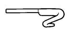Pommier hook with pigtail - type D - 145 mm long - right