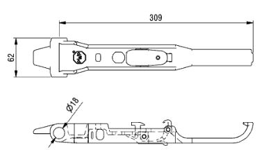 PWP handgreep Boxer II - met TIR - voor onderbouwsluiting - Ø 18 mm - RVS