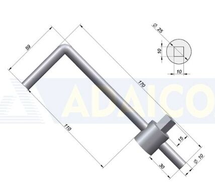 Rhiwa Quality key - for tension box - zinc-plated