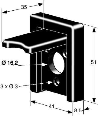 Pommier key plate - black plastic