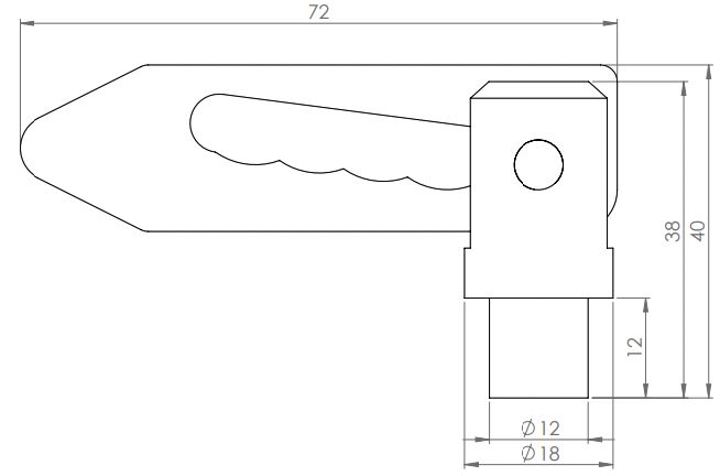 Rhiwa Quality tumbler lock - weld-on - plain steel