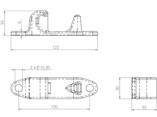 Pommier locking gear holder - model ST3 - for locking Ø 22 mm - staininless steel