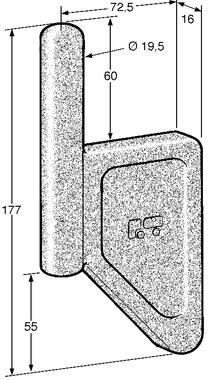 Pommier weld-on gudgeon - pin 60 mm long and Ø 20 mm - forged steel