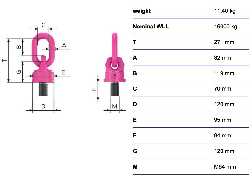 RUD lifting eye VWBG - 16t(25)t - M64