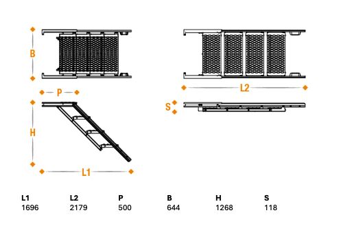 Takler escalier escamotable - 6 marches - 2179 x 644 mm (Lxl) - aluminium