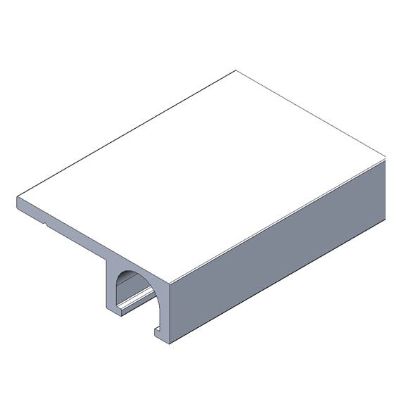Pommier mounting profile - for side skirt - flat model - 3800 mm