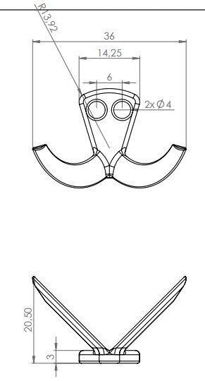 Rhiwa Quality Coat rack hook with 2 hooks