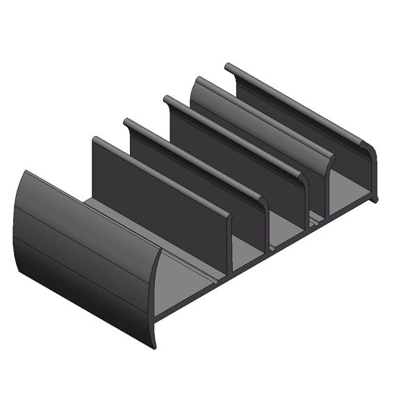 Pommier container door profile 80 mm - black - 2,7 meter