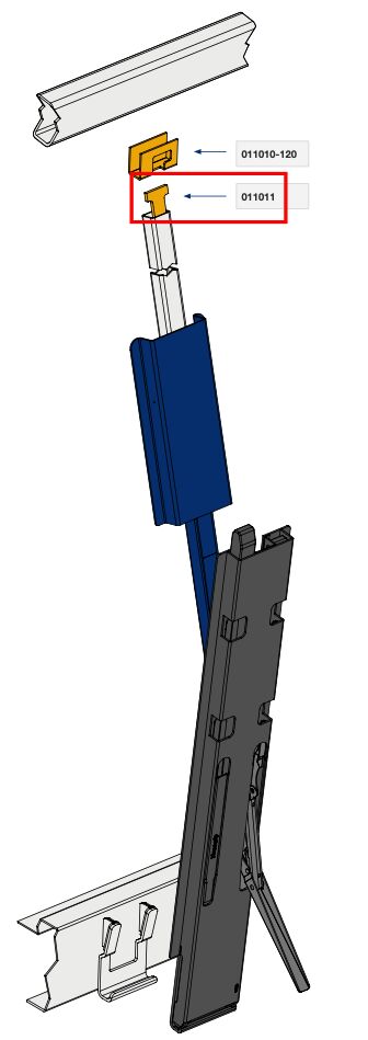 Kinnegrip k20 / K4 T-hook - pour support supérieur chinnetop - acier brut