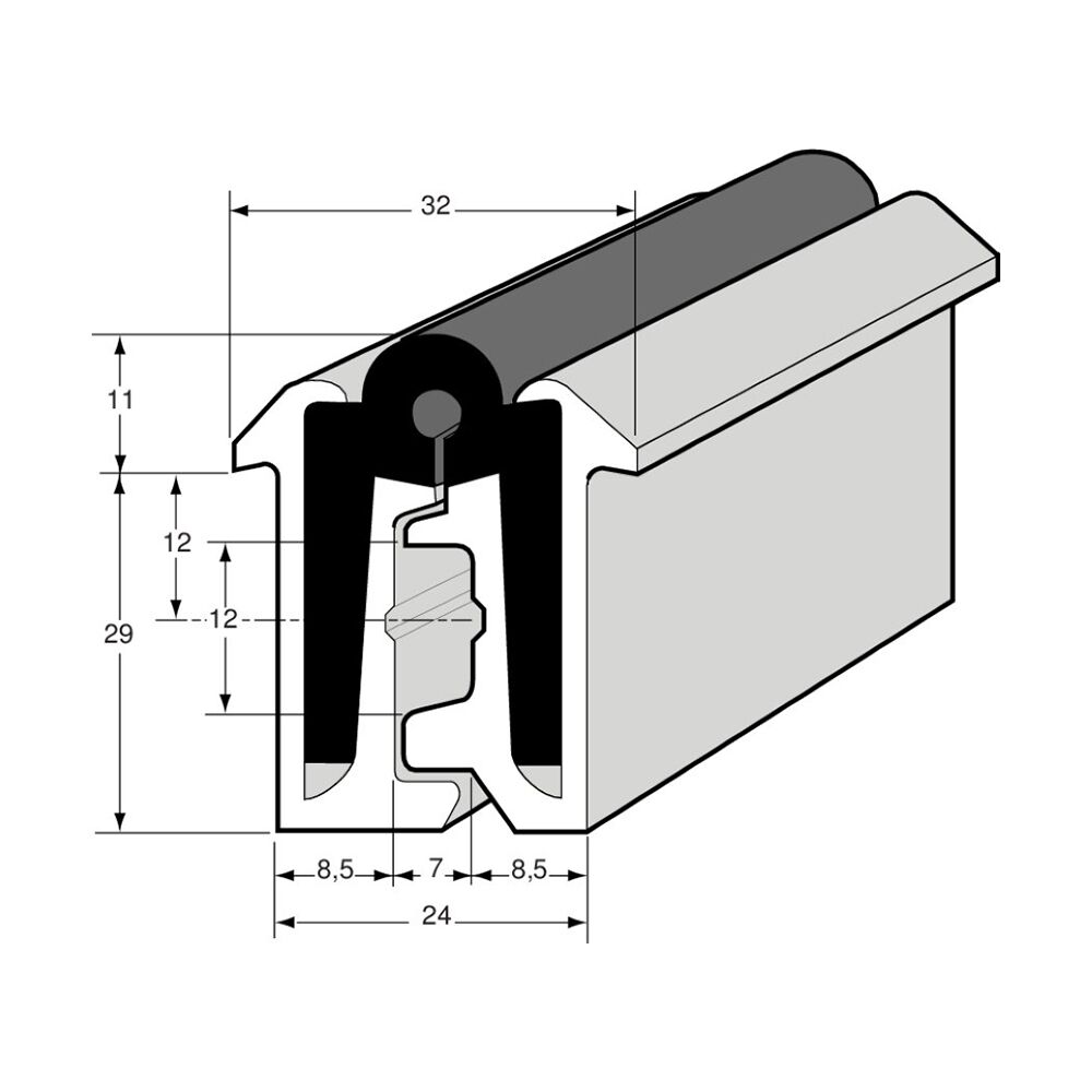 Pommier alurub hinge 29/2500 mm - 270°