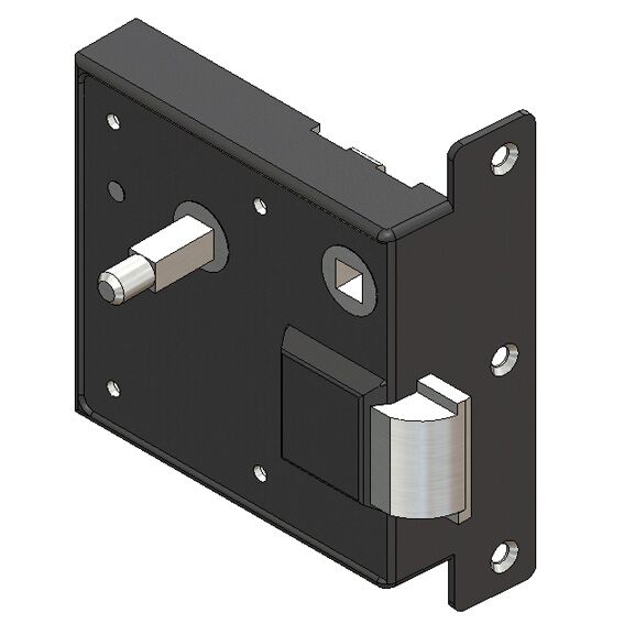 Rhiwa Quality car door lock - 120 x 97 mm - left - black EPD