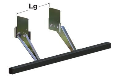 Pommier stootbalk BA - hefbaar - lange draagarmen - staal - R58-02