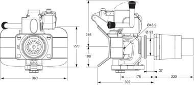 Pommier coupling - 4 holes - pneumatic rotating - 190 kN
