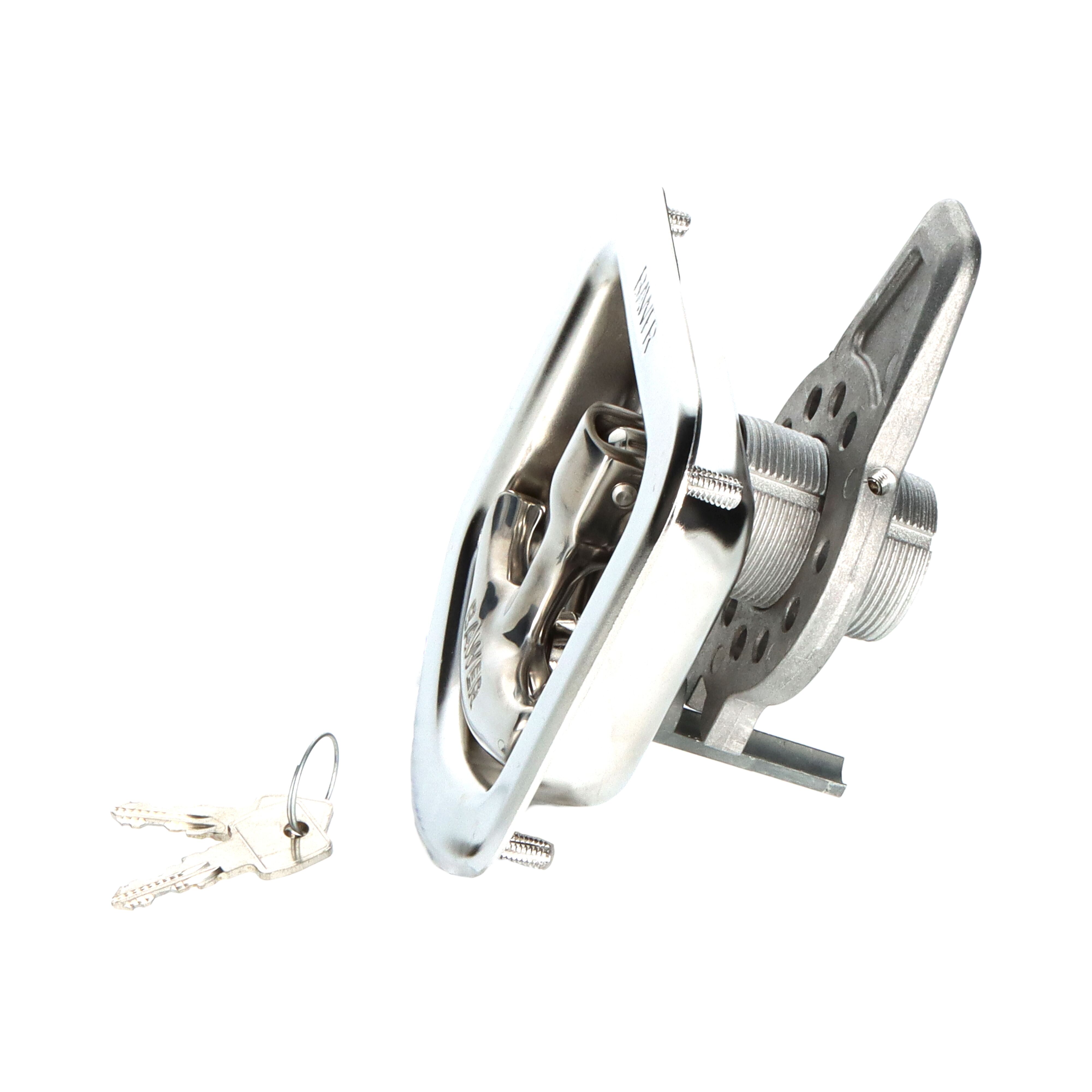 Bawer drop-T lock - with adjustable aluminum lip - stainless steel