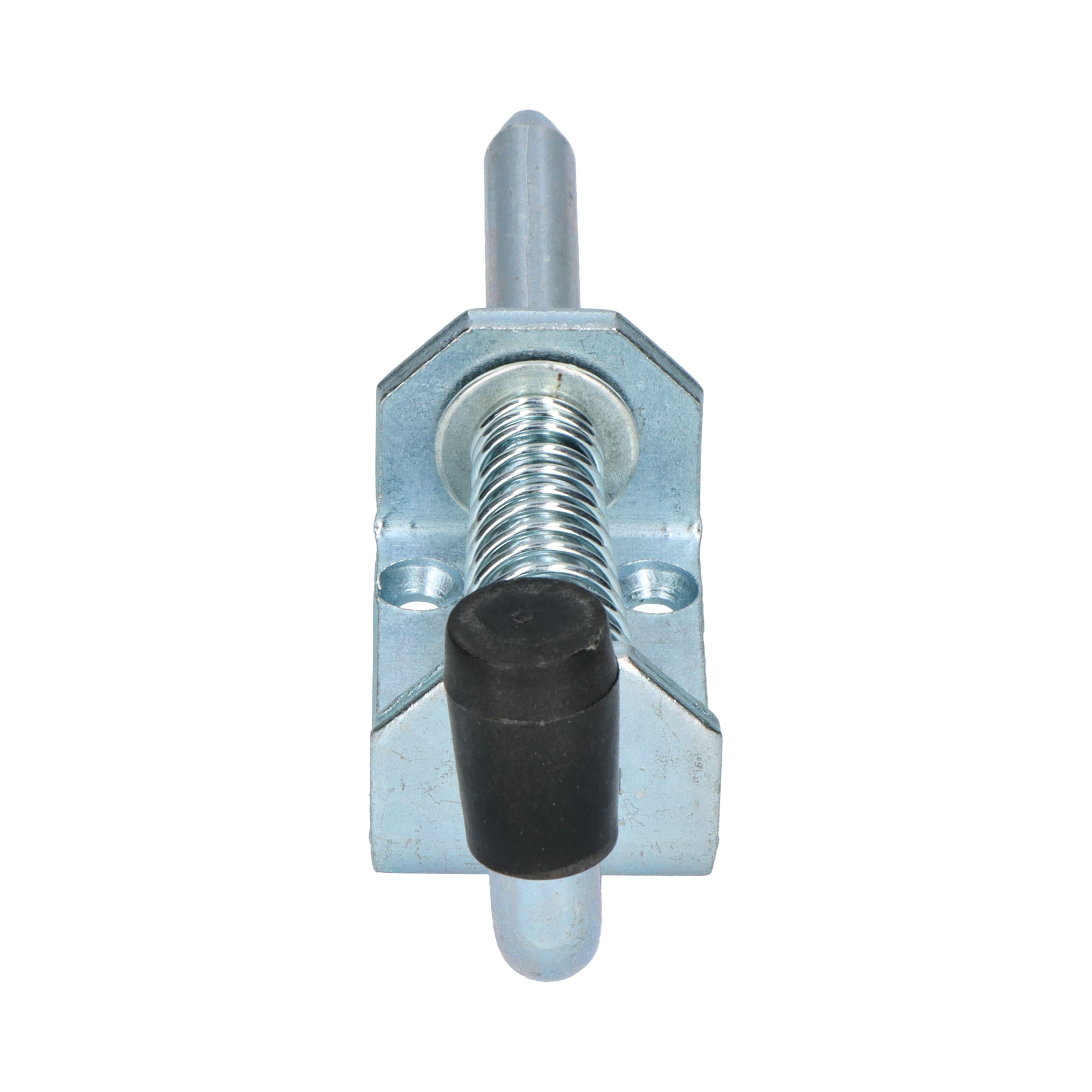 Pommier trekgrendel met pen Ø 12 mm - met veer en zwarte knop - verzinkt