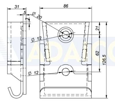 Rhiwa Quality CS pillar mounting - screw model - for CS pillar