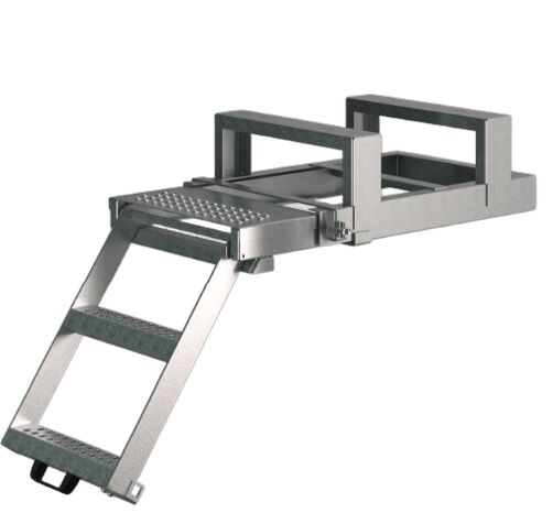 Takler marchepied extensible - 2 marches - 742 x 480 x 263 mm (LxlxH) - avec plateau