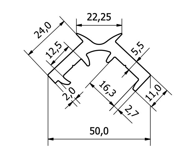 Rhiwa Quality rhiwaflex hinge 24/2500 mm - plastic