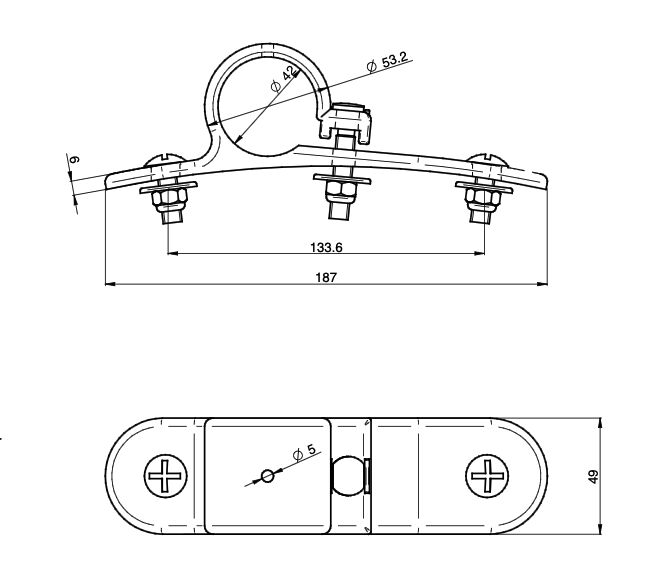LAGO spatschermsteun Ø 42 mm - kunststof
